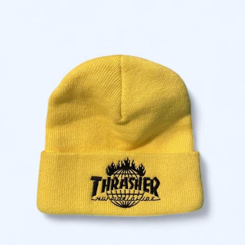 HUF x Thrasher Logo Beanie – Yellow/Black